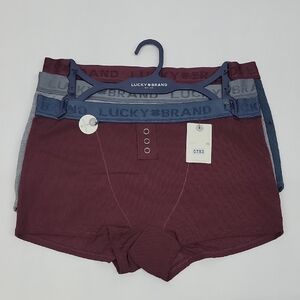 Lucky Brand Women's Boyshorts - Burgundy, Blue, Gray